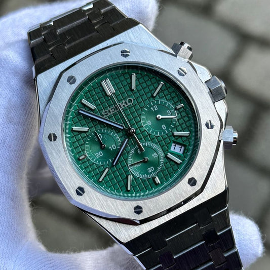 Seiko Oak Chronograph Silver/Green
