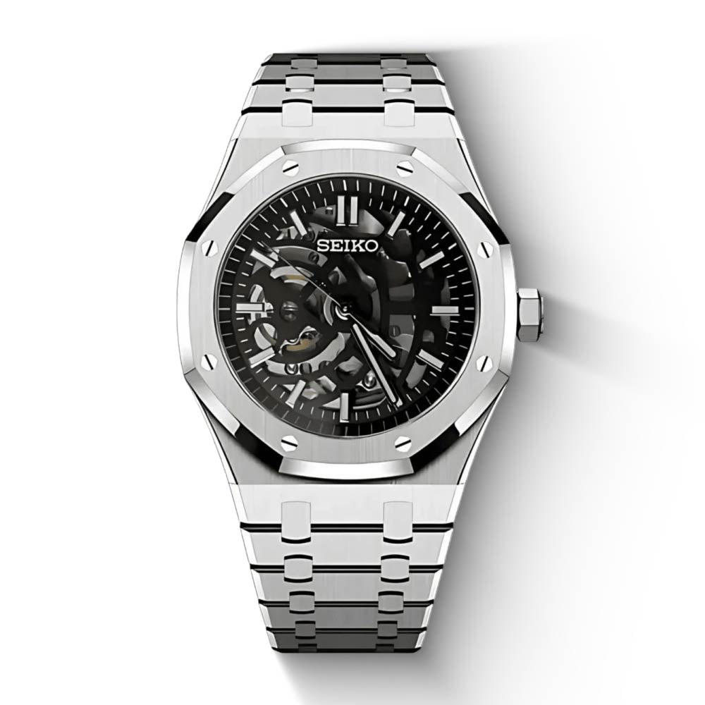 Seiko Oak Skeleton SIlver