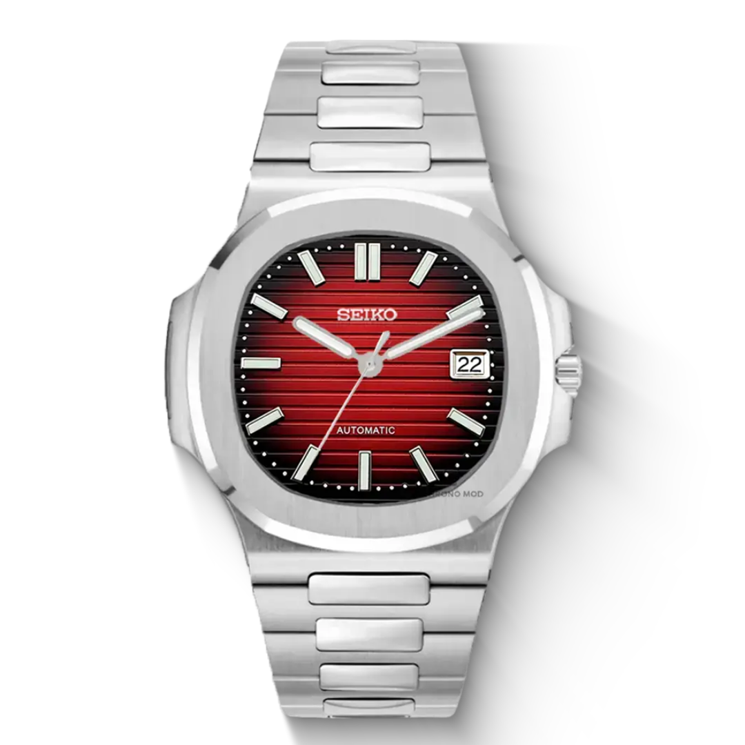 Seiko Nautiko Silver Red