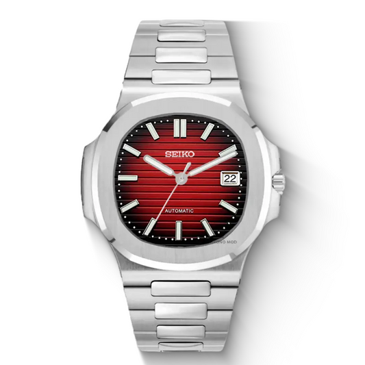 Seiko Nautiko Silver Red
