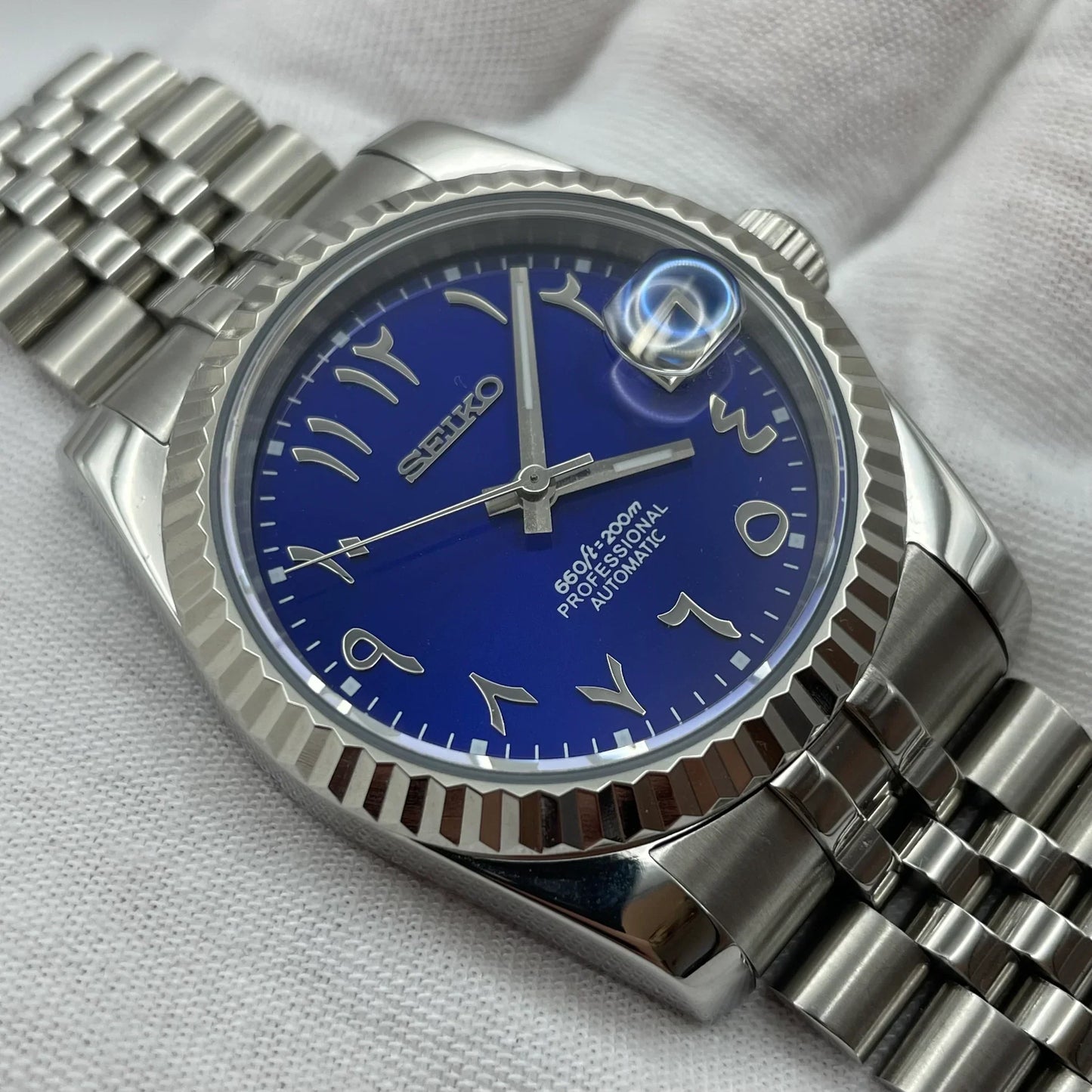 Seiko Date Blue Arabic