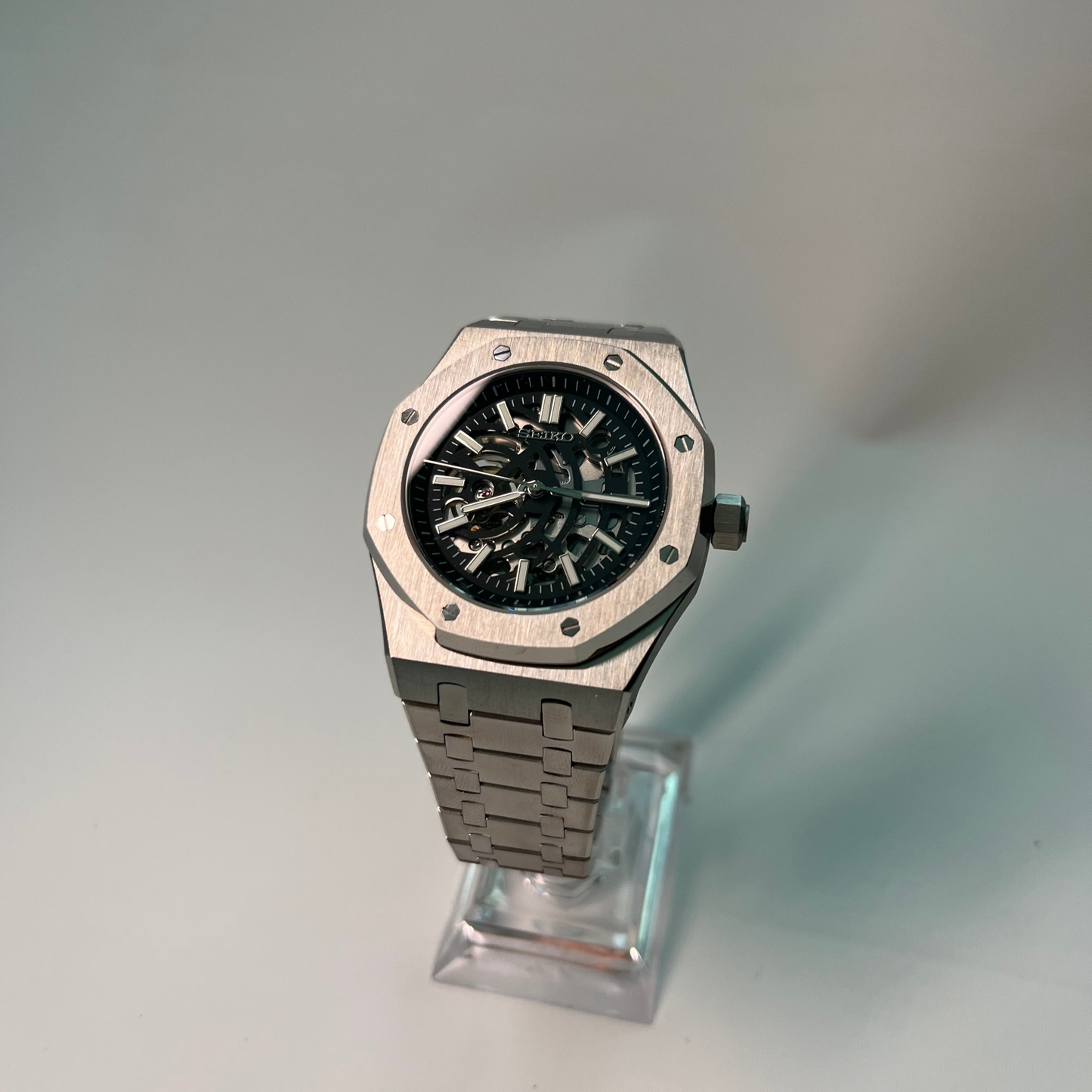 Seiko Oak Skeleton SIlver