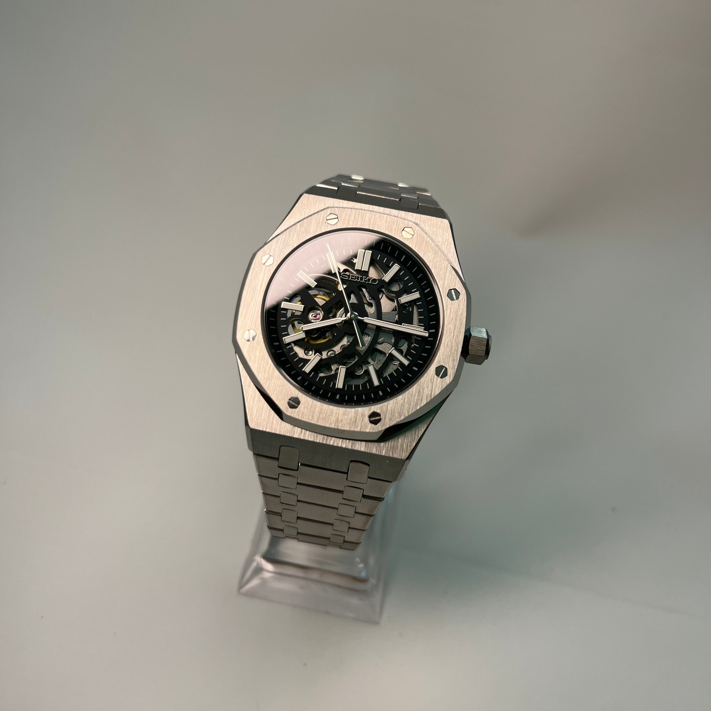 Seiko Oak Skeleton SIlver