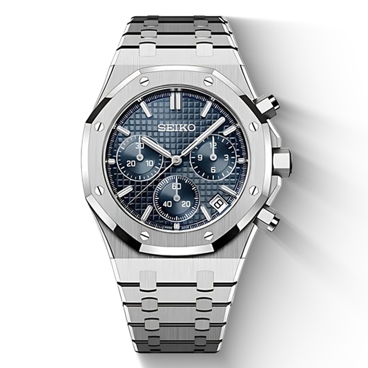 Seiko Oak Chronograph Silver/Blue