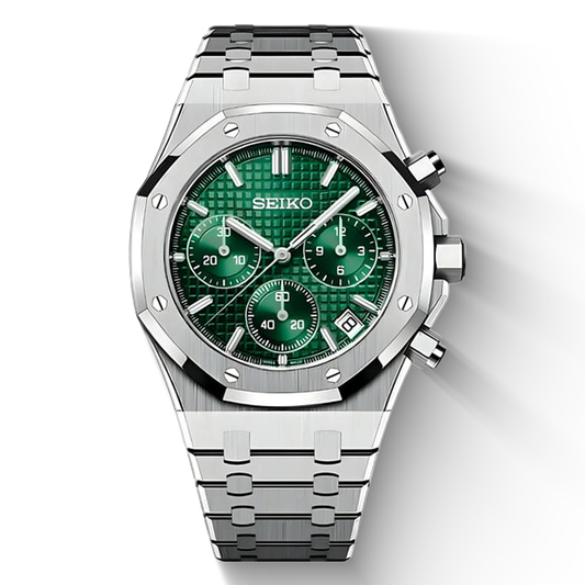 Seiko Oak Chronograph Silver/Green