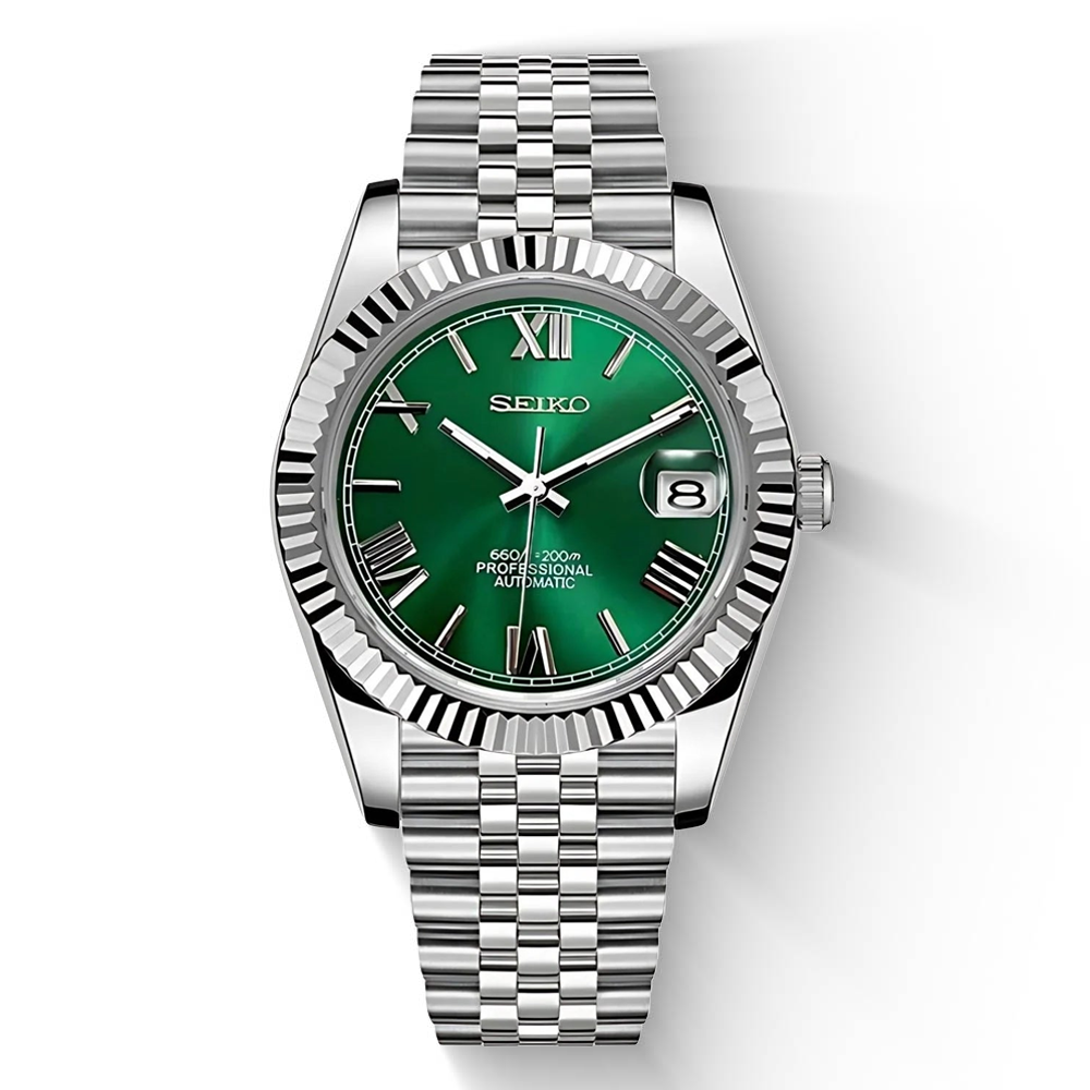 Seiko Date Green Roman Dial