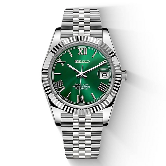 Seiko Date Green Roman Dial