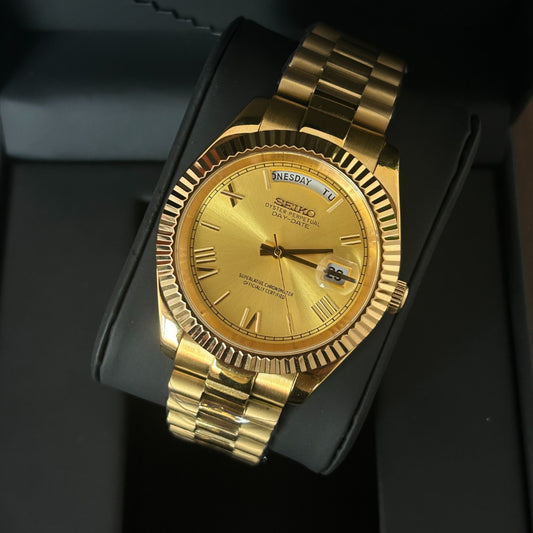 Seiko Day-Date Style Gold