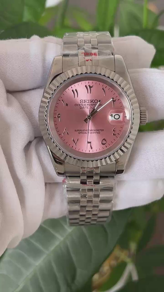 Seiko Date Arabic Pink