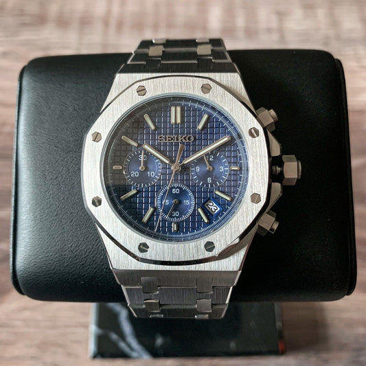Seiko Oak Chronograph Silver/Blue