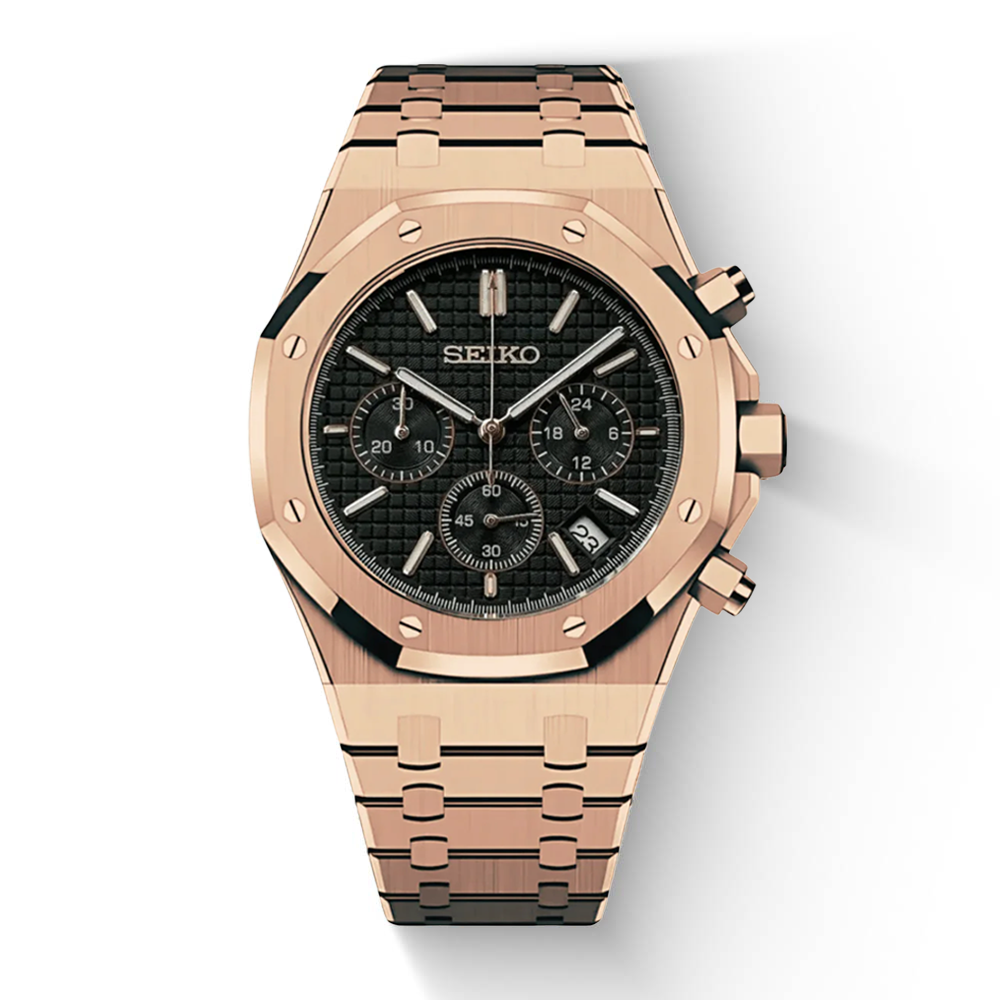 Seiko Oak Chronograph Rose Gold/Black
