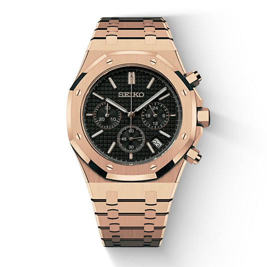 Seiko Oak Chronograph Rose Gold/Black