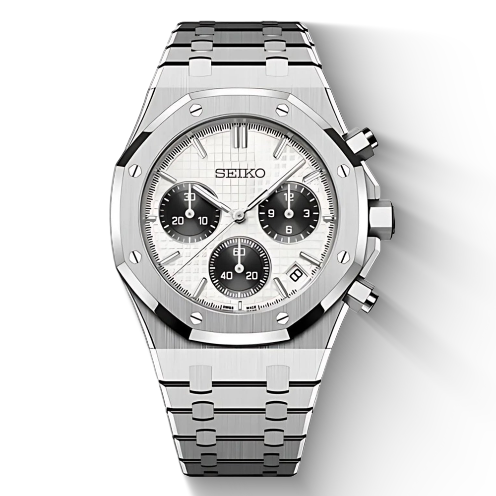 Seiko Oak Chronograph Silver/White