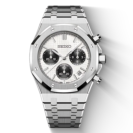 Seiko Oak Chronograph Silver/White