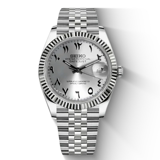 Seiko Date White Arabic
